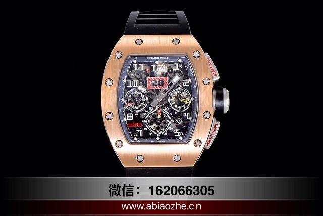 最高仿里查德米勒复刻手表 KV厂理查德rm11钛合金玫瑰金一比一计时码表酒桶复刻腕表图片价格